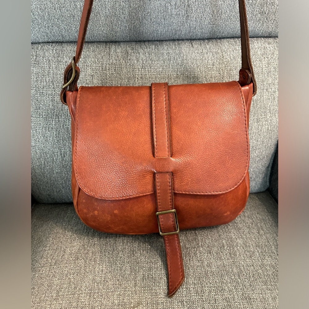 Vintage Brown Leather Shoulder Bag